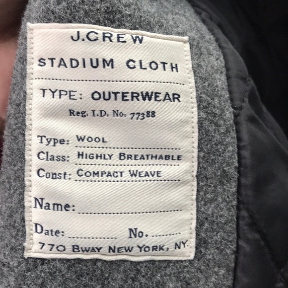 J. Crew Stadium Cloth Wool Gray Coat Medium - Picture 10 of 11